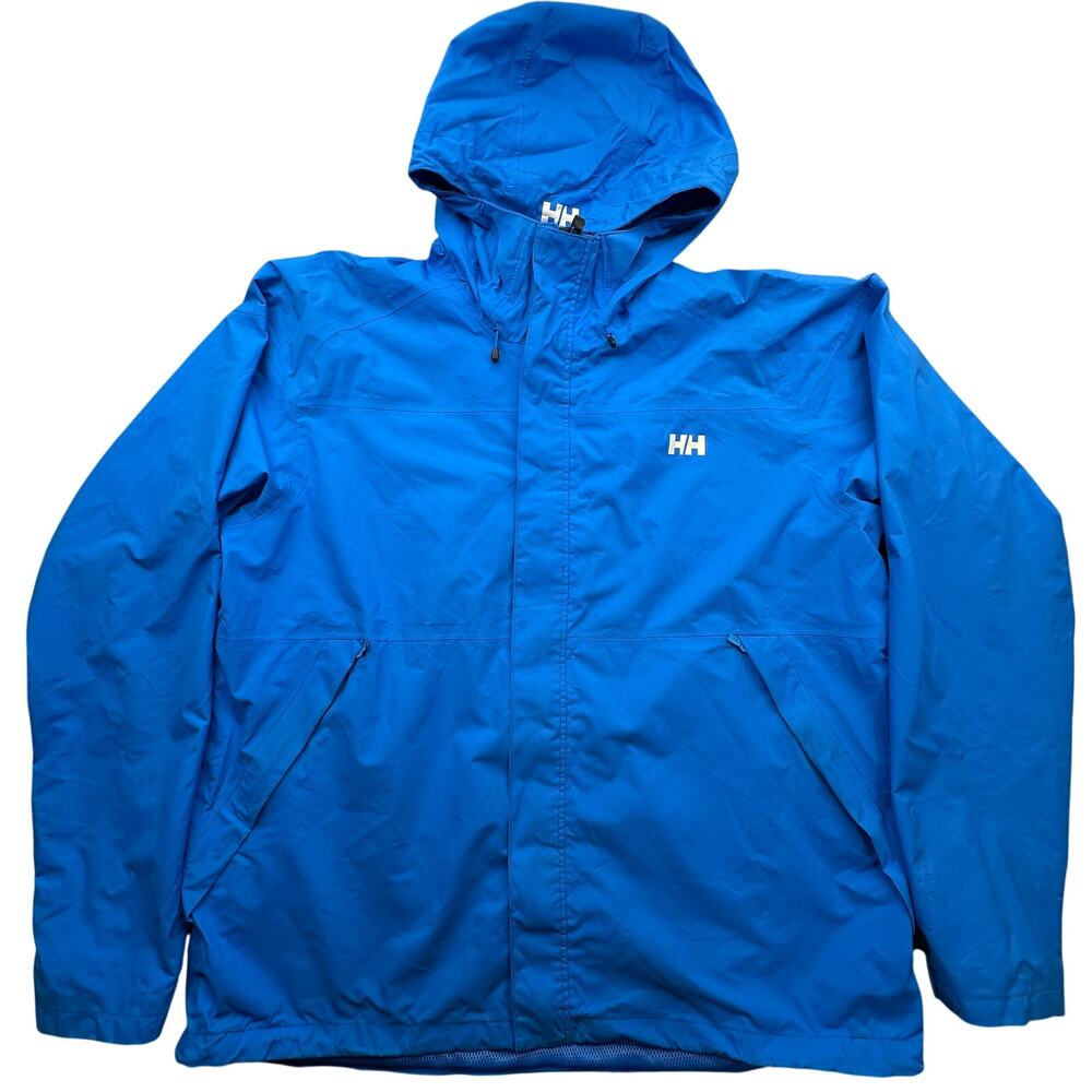 Helly Hanson Loke Waterproof Rain Hiking Jacket Mens XXL Lightweight Zip Hooded